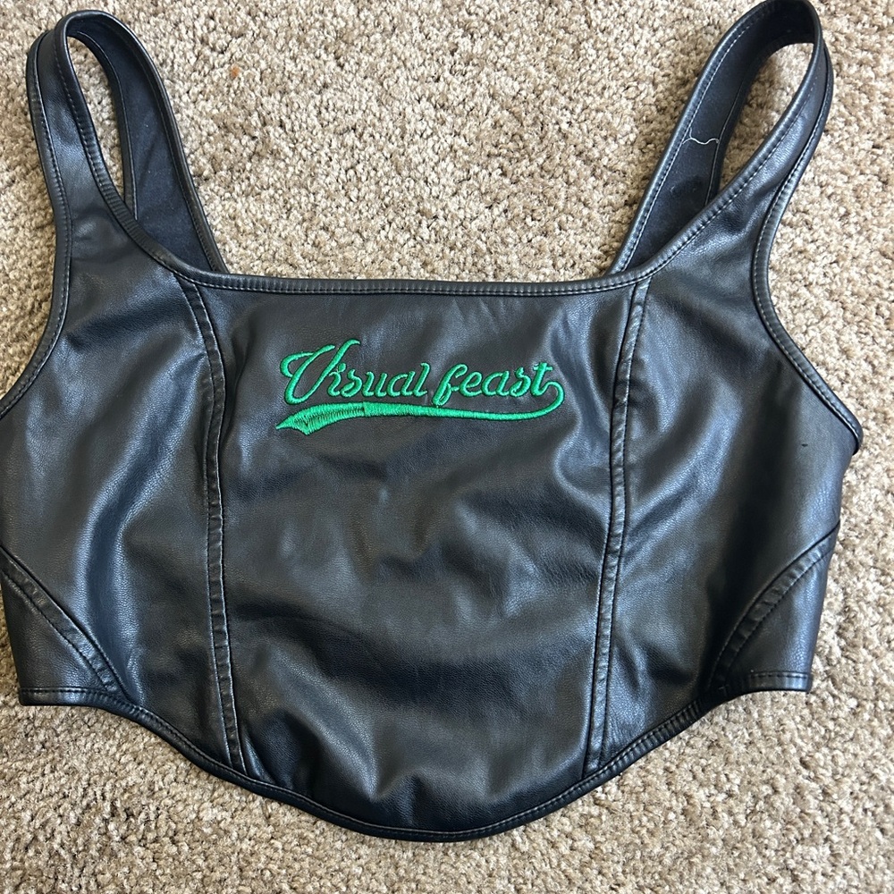 SHEIN Black Leather Top